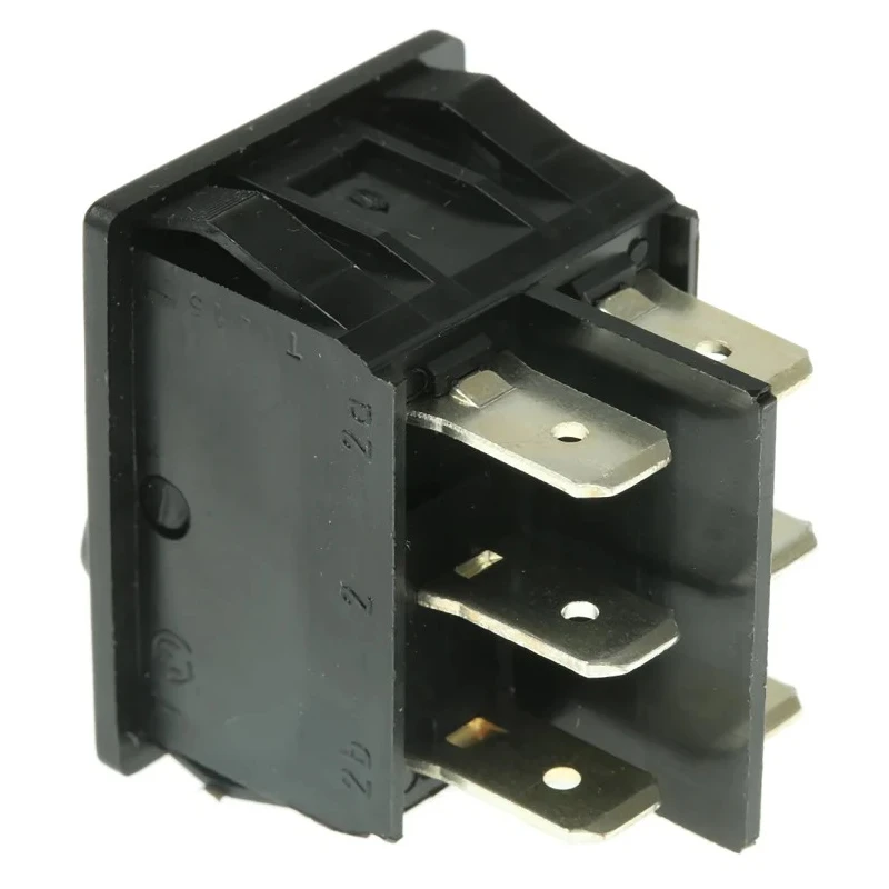 Marquardt DPDT On-On On-On Rocker Switch Panel Black Polyamide Housing 30.2 x 22 mm Panel Cutout 10A 250V AC 28V DC 1834.3309