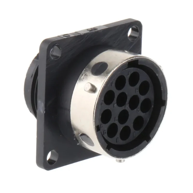 ITT Cannon Circular Connector 12 Contacts Panel Mount Socket Female IP65 Nylon Housing Trident TR1412RFS1NB / 192922-1210