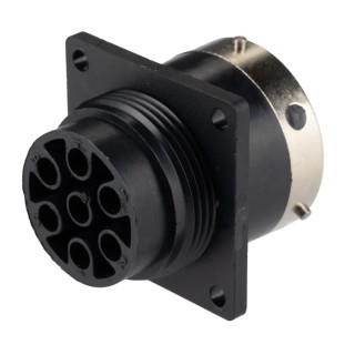 ITT Cannon Circular Connector 7 Contacts Panel Mount Socket Male IP65 Trident Ringlock Series TR1807RMS1NB / 192990-1360