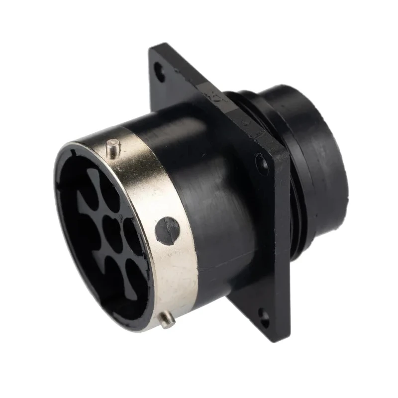 ITT Cannon Circular Connector 7 Contacts Panel Mount Socket Male IP65 Trident Ringlock Series TR1807RMS1NB / 192990-1360