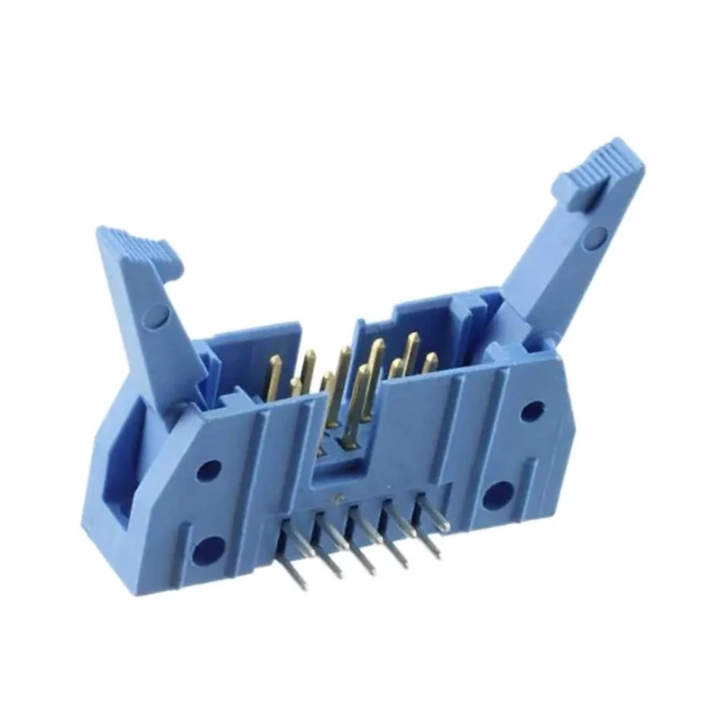 TE Connectivity AMP-LATCH Series Right Angle Through Hole PCB Header 10 Contacts 2.54mm Pitch 2 Row Shrouded 2-5499141-1