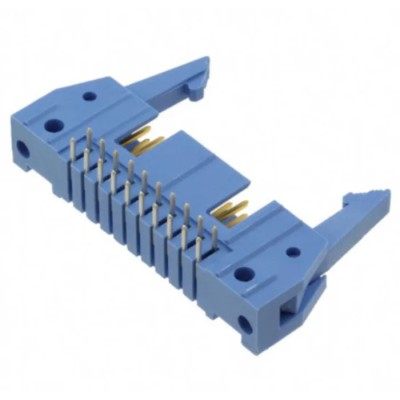 TE Connectivity AMP-LATCH Series Right Angle Through Hole PCB Header, 34 Contacts, 2.54 mm Pitch, 2 Row, Shrouded 2-5499141-8