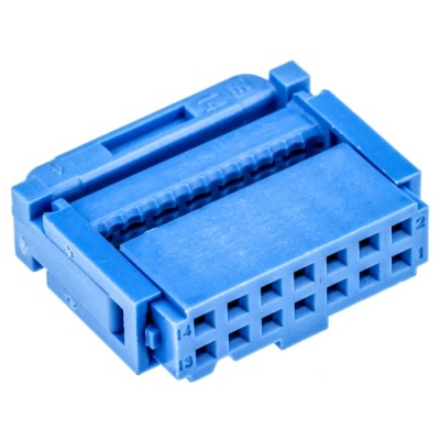 TE Connectivity 14-Way IDC Connector Female Cable Mount Shrouded Right Angle 250V 1A AMP-LATCH 622 Series 2-1658527-2