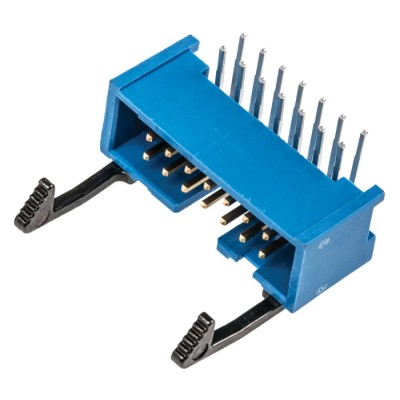 TE Connectivity AMP-LATCH Series Right Angle Through Hole PCB Header, 14 Contacts, 2.54 mm Pitch, 2 Row, Shrouded 2-1761607-5