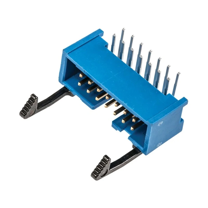 TE Connectivity AMP-LATCH Series Right Angle Through Hole PCB Header, 14 Contacts, 2.54 mm Pitch, 2 Row, Shrouded 2-1761607-5