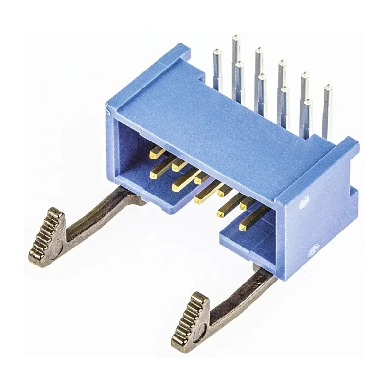 TE Connectivity AMP-LATCH Series Right Angle Through Hole PCB Header, 10 Contacts, 2.54 mm Pitch, 2 Row, Shrouded 2-1761607-3