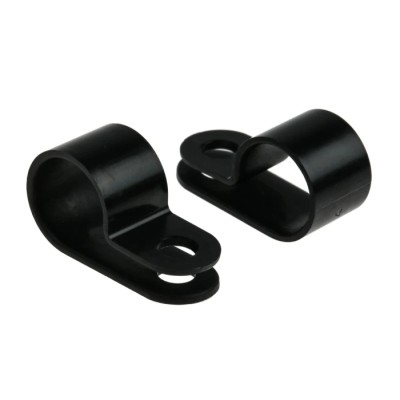 HellermannTyton 11 mm Closed Inside Diameter Black Polyamide P-Clip with 4.2 mm Mounting Hole 211-60005 H6P-PA66HS-BK