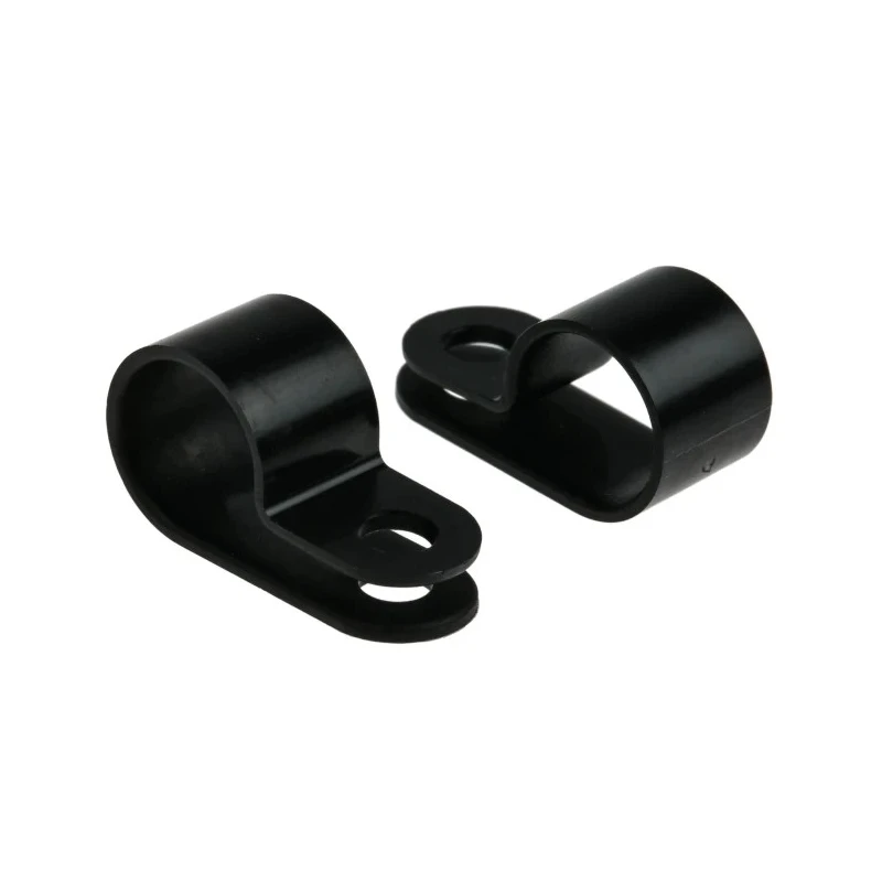 HellermannTyton 11 mm Closed Inside Diameter Black Polyamide P-Clip with 4.2 mm Mounting Hole 211-60005 H6P-PA66HS-BK