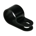 HellermannTyton 11 mm Closed Inside Diameter Black Polyamide P-Clip with 4.2 mm Mounting Hole 211-60005 H6P-PA66HS-BK
