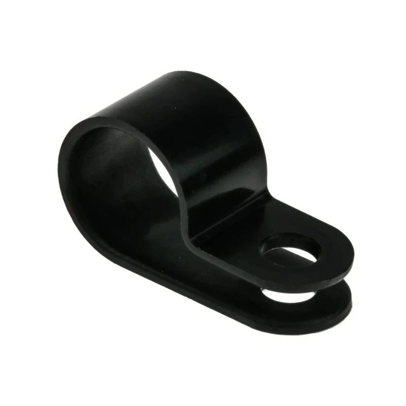 HellermannTyton 11 mm Closed Inside Diameter Black Polyamide P-Clip with 4.2 mm Mounting Hole 211-60005 H6P-PA66HS-BK