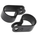 HellermannTyton 14 mm ID Black Polyamide P-Clip, 4.2 mm Fixing Hole Diameter 211-60007 H8P-PA66HS-BK