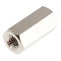 Essentra Brass Hexagonal Female/Female Standoff M4, 15 mm Length, 7 mm Hex Size Across Flat, Nickel Finish 301415040050