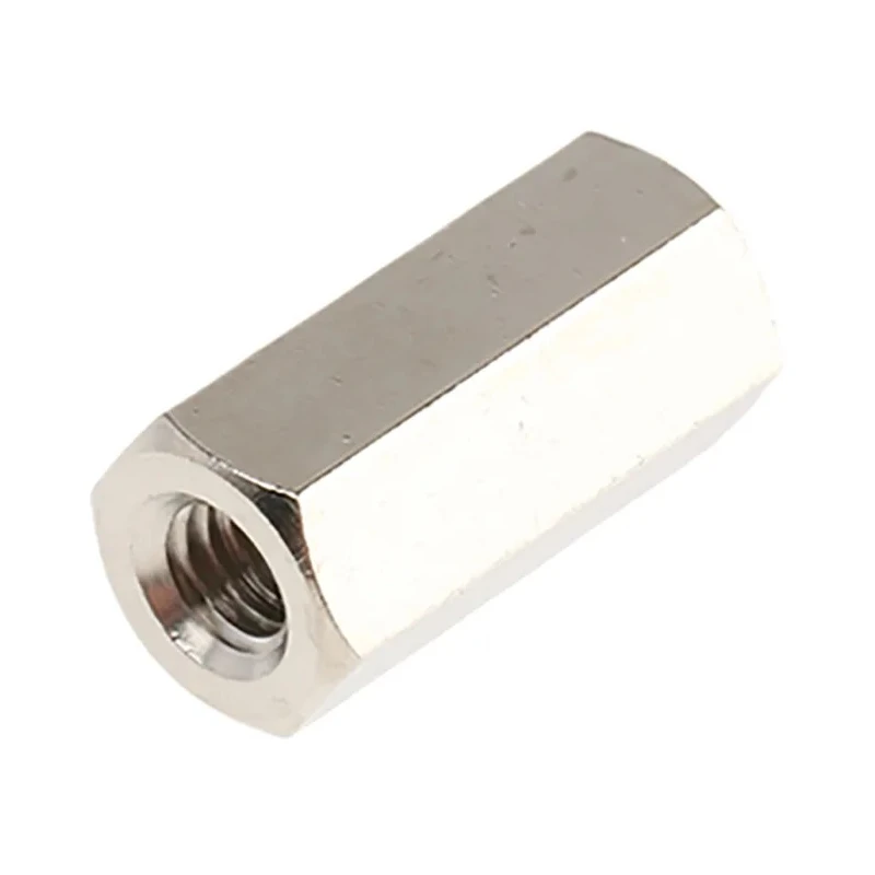 Essentra Brass Hexagonal Female/Female Standoff M4, 15 mm Length, 7 mm Hex Size Across Flat, Nickel Finish 301415040050