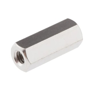 Essentra Brass Hexagonal Female/Female Standoff M4 Thread Size, 18 mm Length, Nickel Finish 301418040050
