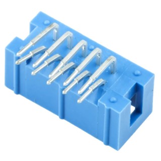 TE Connectivity AMP-LATCH Series Right Angle Through Hole PCB Header, 10 Contacts, 2.54 mm Pitch, 2 Row, Shrouded 2-1761605-3