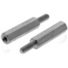 Essentra M3 Standoff Brass Hex Body 20 mm Length, 8 mm Stud, Nickel Finish 304320040050
