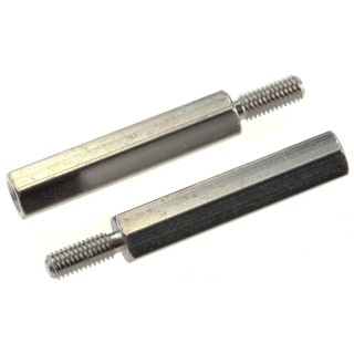 Essentra M3 Standoff Brass, 25 mm Body Length, 10 mm Stud Length, Hex Shape, Nickel Finish 304325040050