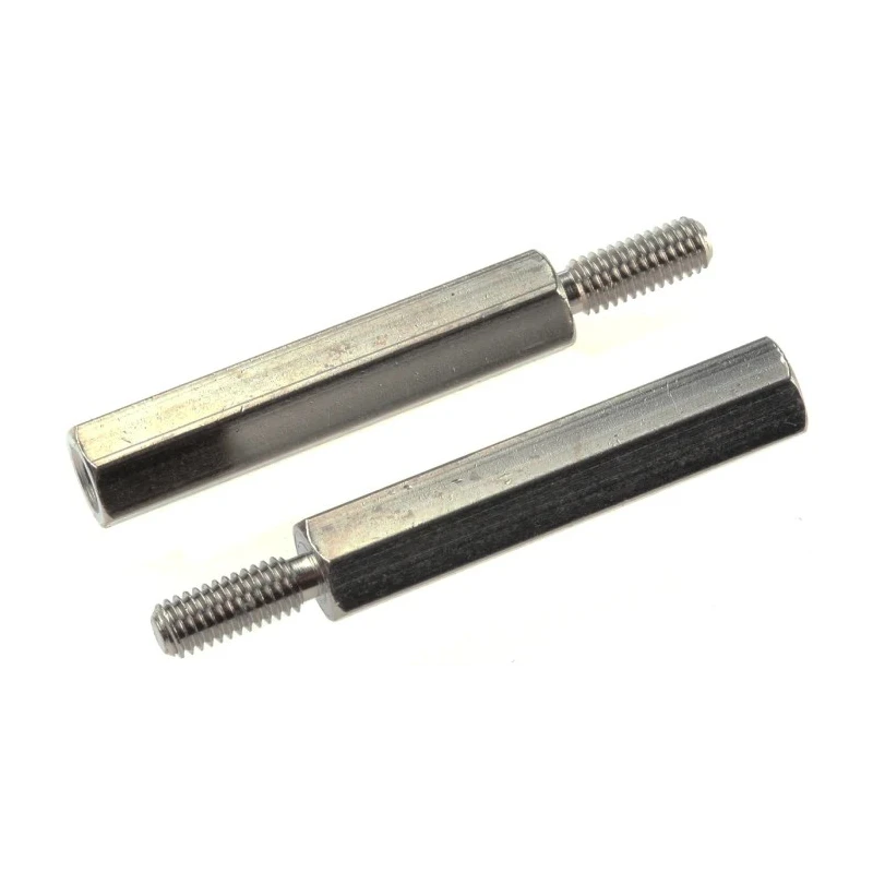 Essentra M3 Standoff Brass, 25 mm Body Length, 10 mm Stud Length, Hex Shape, Nickel Finish 304325040050