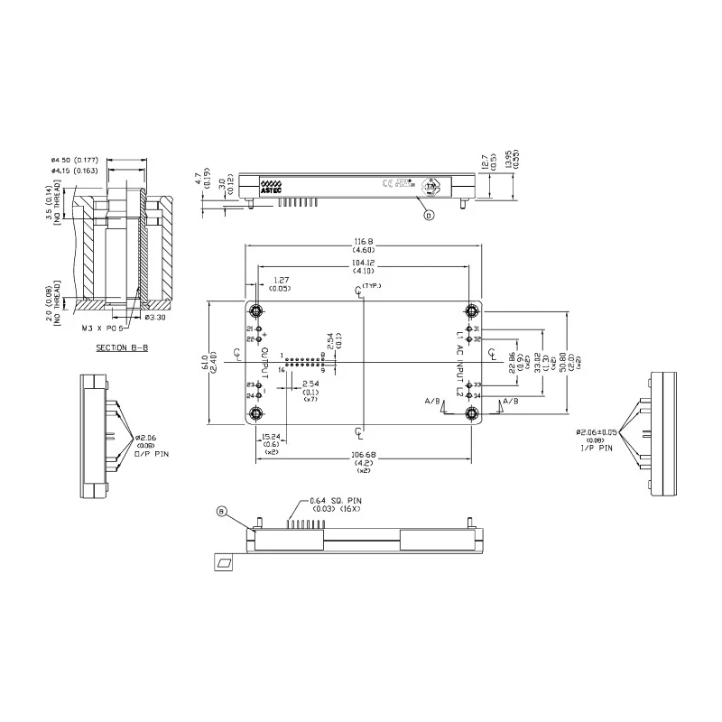 Artesyn AIF04ZPFC-01L Switching Power Supply 1.6 kW, 380V DC, 264V AC PCB Mount