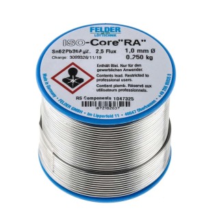 Felder Lottechnik Lead Solder Wire 1 mm Diameter Rosin Based Flux 179 °C Melting Point 18.721.02037