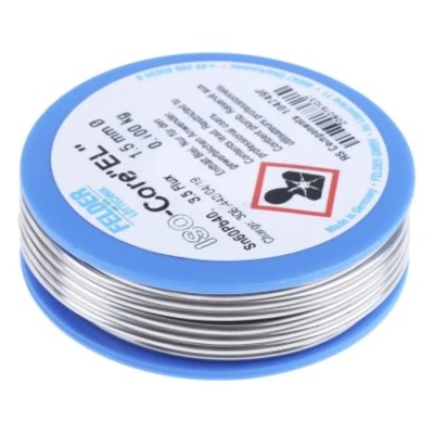 Felder Lottechnik Lead Solder Wire 1.5 mm Diameter, 40% Lead, 60% Tin, 183°C Melting Point, Rosin Based Flux 20.601.51037