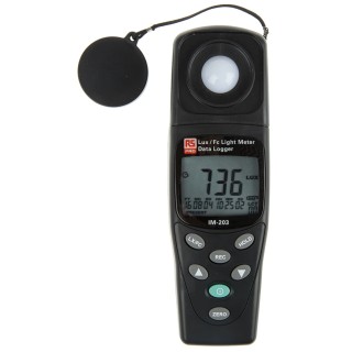 RS PRO Light Meter, Photodiode Sensor, 20 lx to 200000 lx, ±3% Accuracy, Battery Life 200h IM203