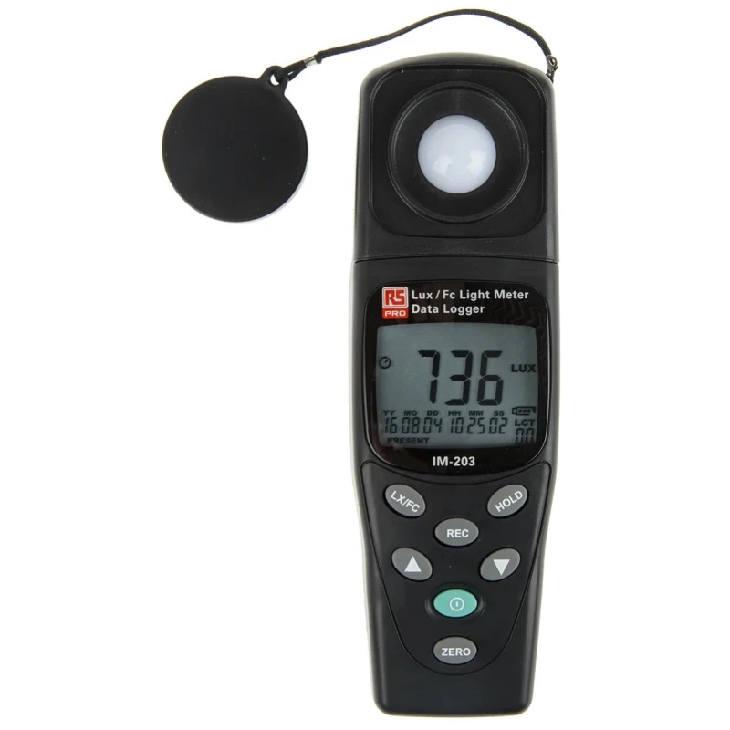 RS PRO Light Meter, Photodiode Sensor, 20 lx to 200000 lx, ±3% Accuracy, Battery Life 200h IM203