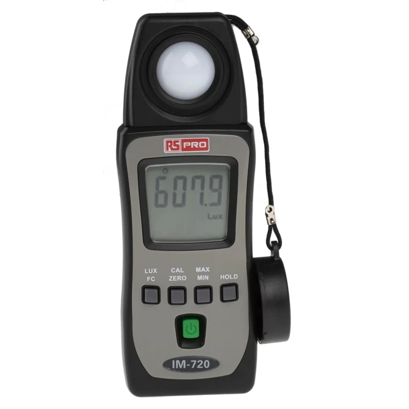 RS PRO Mini Pocket Light Meter IM720, 400 lx to 400000 lx, ±3 % Accuracy, Photodiode Sensor, Battery Powered
