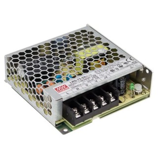 MEAN WELL Switching Power Supply 12V DC 72W Chassis Mount High Efficiency 89% LRS-75-12