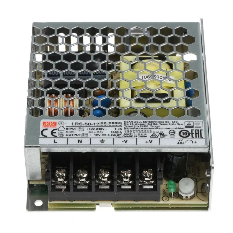 MEAN WELL Switching Power Supply 12V DC 50W 4.2A Chassis Mount LRS-50-12