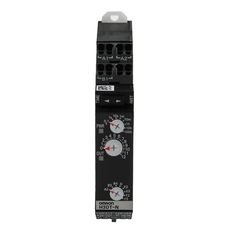 Omron Multifunction DIN Rail Timer Relay, 4-Contact DPDT, 24-240 V AC/DC, 0.1 s to 100 h Time Range H3DT