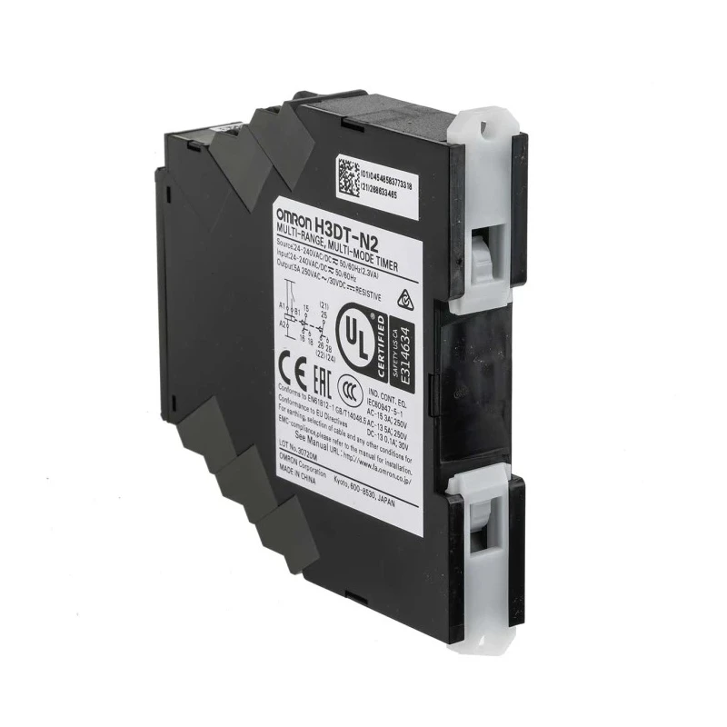 Omron Multifunction DIN Rail Timer Relay, 4-Contact DPDT, 24-240 V AC/DC, 0.1 s to 100 h Time Range H3DT