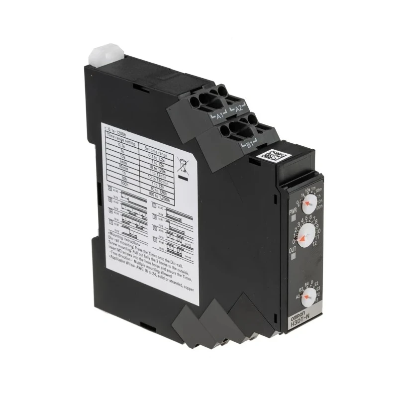 Omron DIN Rail Timer Relay Multifunction 0.1s to 100h Time Range 2-Contact SPDT 24-240V AC/DC H3DT