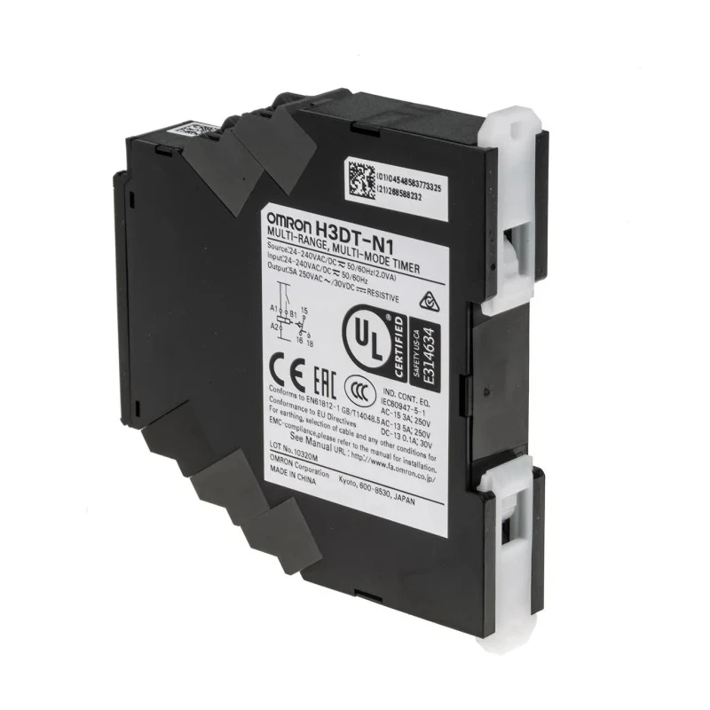 Omron DIN Rail Timer Relay Multifunction 0.1s to 100h Time Range 2-Contact SPDT 24-240V AC/DC H3DT