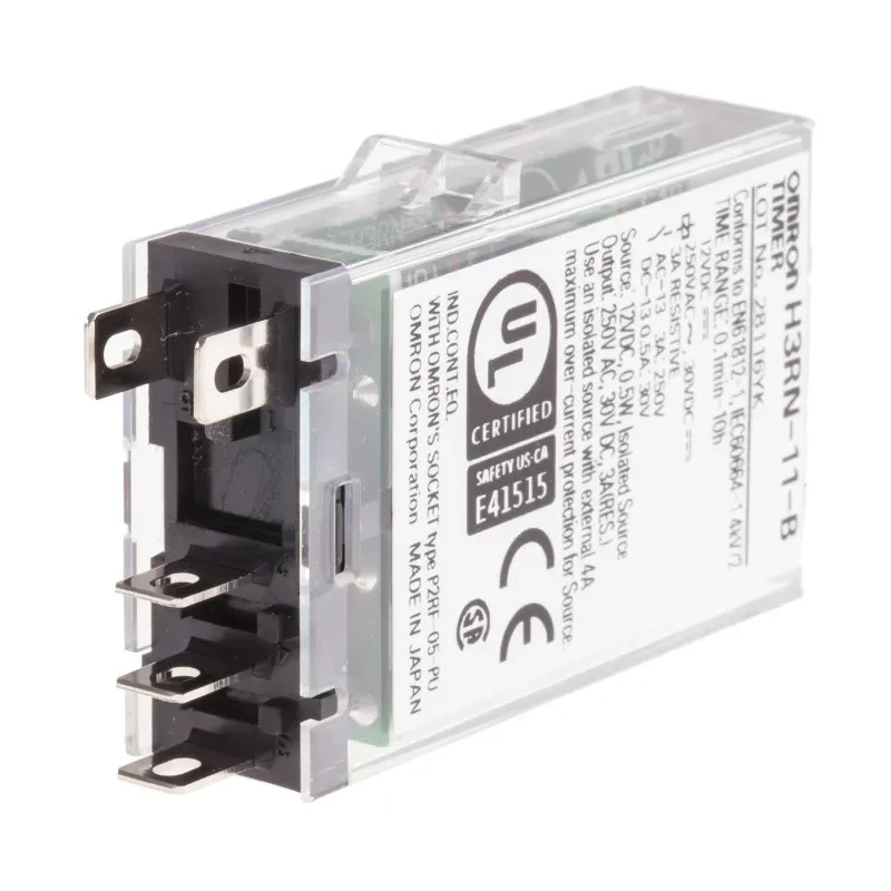 Omron H3RN Series Front Mount Solid State Timer Relay 2-Contact 12 to 24 V DC / 24 V AC 0.1 min to 10 h Multifunction 