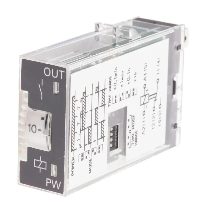Omron H3RN Series Front Mount Solid State Timer Relay 2-Contact 12 to 24 V DC / 24 V AC 0.1 min to 10 h Multifunction 