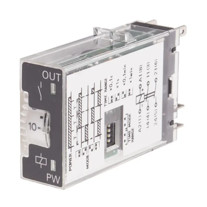 Omron Front Mount Solid State Timer Relay 2-Contact 12 to 24 V DC, 24 V AC, 0.1 s to 10 min, Multifunction H3RN