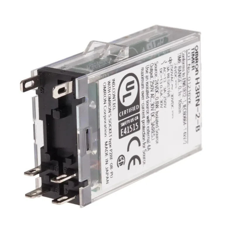 Omron Front Mount Solid State Timer Relay 2-Contact 12 to 24 V DC, 24 V AC, 0.1 s to 10 min, Multifunction H3RN