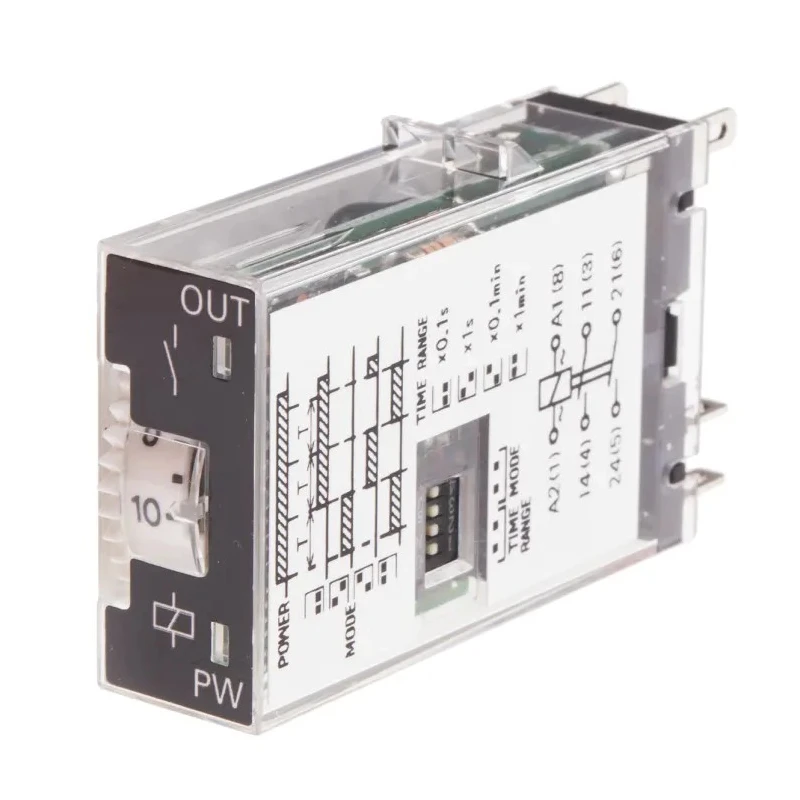 Omron Solid State Timer Front Mount DPST 2-Contact Multifunction 12 to 24 V dc 24V ac 0.1 s to 10 min H3RN