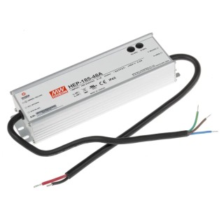 MEAN WELL Industrial Grade Switching Power Supply 48V DC, 187W, 3.9A Output Current, Chassis Mount, HEP-185-48A