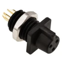 binder Circular Connector 3 Contacts Panel Mount Subminiature Socket Female IP40 719 Series 09-9750-30-03