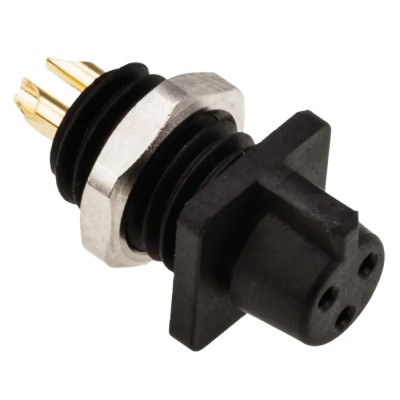 binder Circular Connector 3 Contacts Panel Mount Subminiature Socket Female IP40 719 Series 09-9750-30-03
