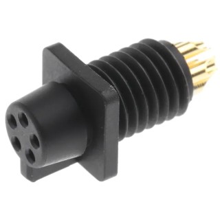 binder Circular Connector, 5 Contacts, Panel Mount, Subminiature Connector, Plug, Female, IP40, 719 Series 09-9792-30-05