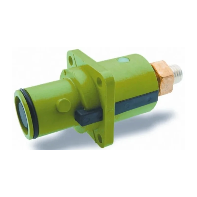 ITT Cannon Veam Snaplock IP67 Green Panel Mount 1P Straight Mains Connector, 250A, 1kV 