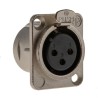 Neutrik Panel XLR Connector, Straight, 50V, Female, 3 Contacts, Silver over Nickel Plating NC3FD-L-1