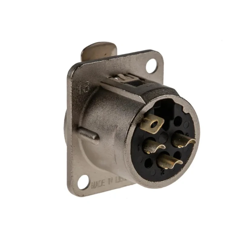 Neutrik Panel XLR Connector, Straight, 50V, Female, 3 Contacts, Silver over Nickel Plating NC3FD-L-1