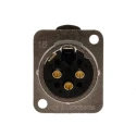 Neutrik Panel XLR Connector, Straight, 50V, Female, 3 Contacts, Silver over Nickel Plating NC3FD-L-1