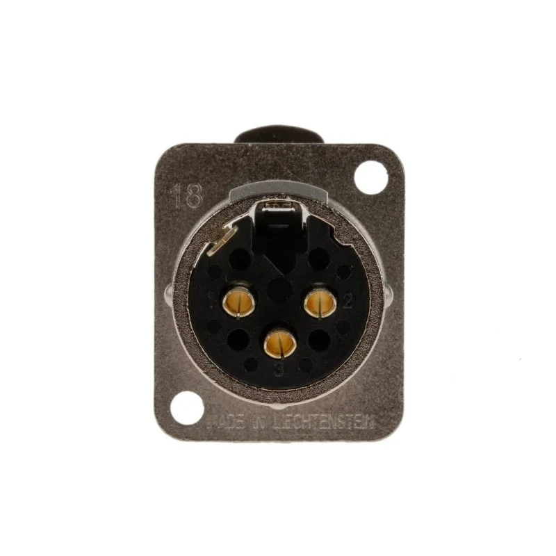 Neutrik Panel XLR Connector, Straight, 50V, Female, 3 Contacts, Silver over Nickel Plating NC3FD-L-1