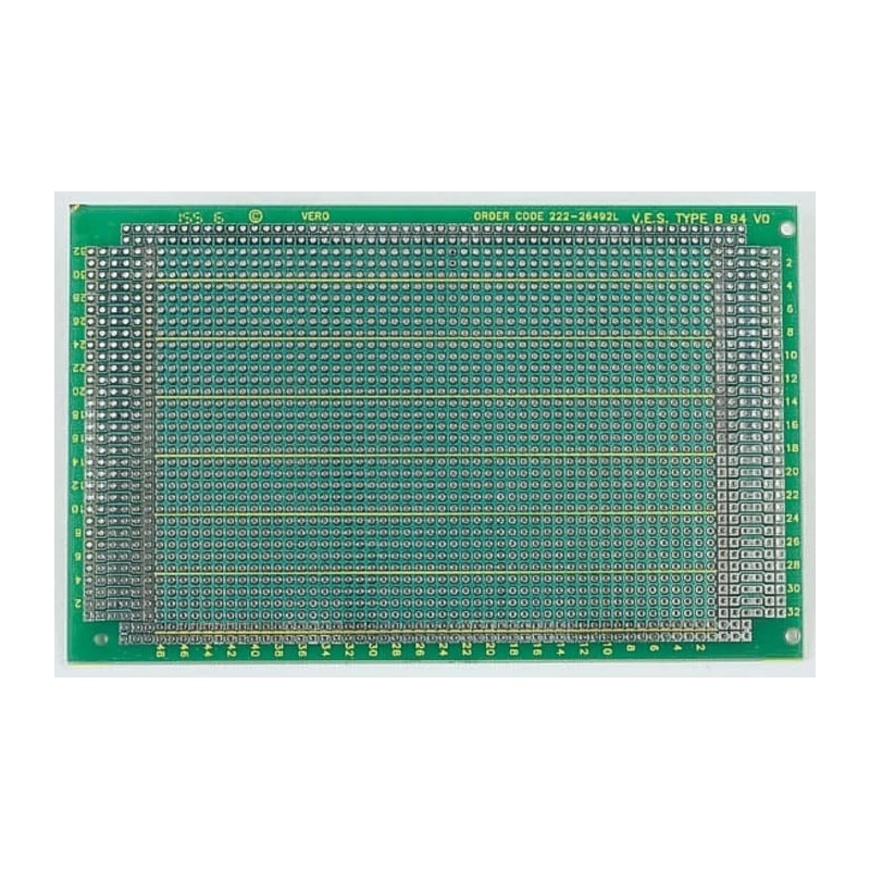 Vero Technologies Matrix Board FR4 Epoxy Glass Fabric Laminate with 42 x 38 1.02 mm Holes, 2.54 mm Pitch, 160 mm x 222-26492