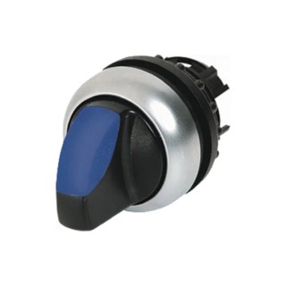 Eaton M22 Series 2 Position Illuminated Selector Switch Head, 23 mm Cutout, Blue Handle, IP66 216831 M22-WRLK-B
